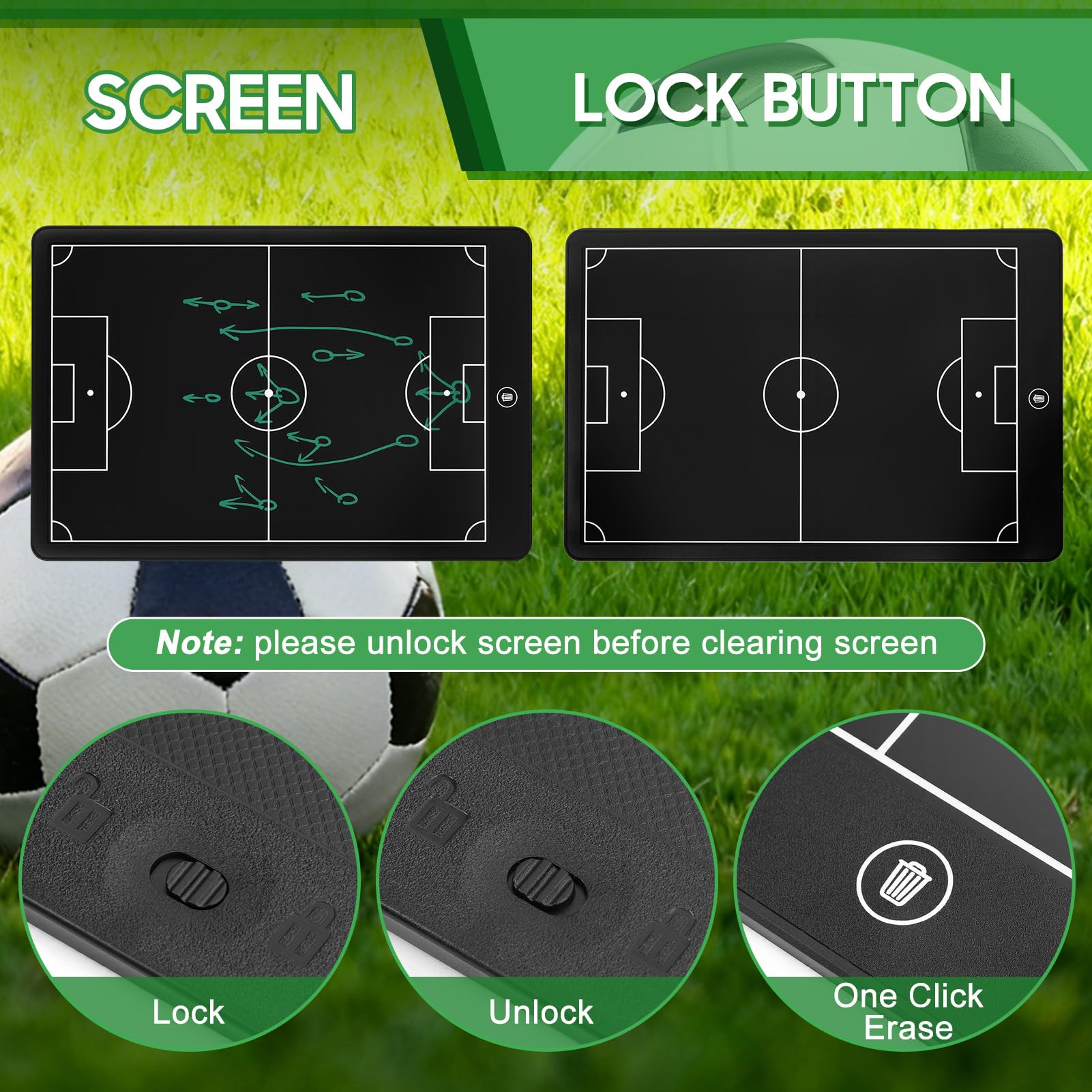 16 Inch LCD Tactics Board for Football, Upgraded Electronic