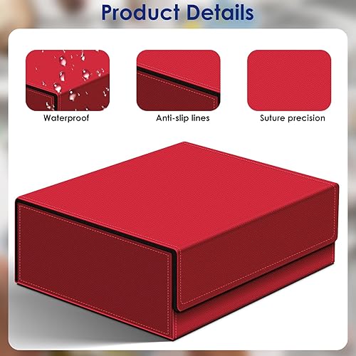 Miniatura 6 de Homthy Funda de cuero con cierre magnético para tarjetas de intercambio, caja de almacenamiento de tarjetas mágicas para MTG TCG y tarjetas