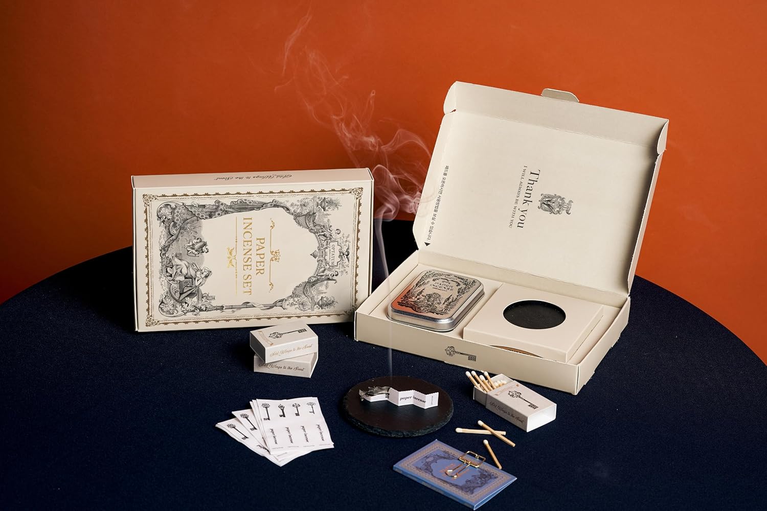 Amazon.co.jp OPTATUM 紙のお香 PAPER Incense ペーパーインセンス Woody&peach ホーム＆キッチン