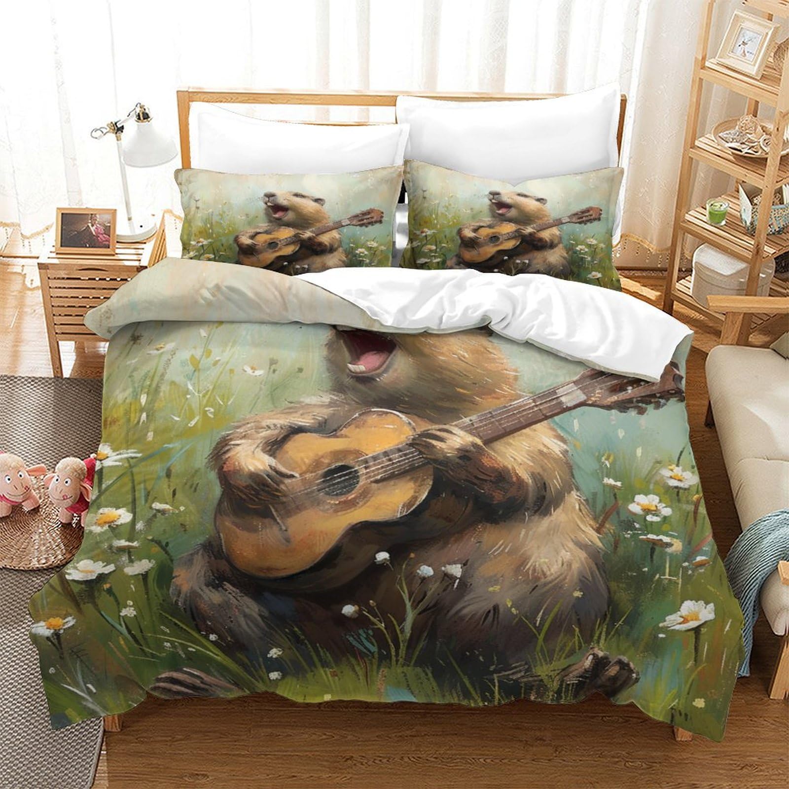 Parure de lit fermeture éclair 140x200 anti-glissement Marmot