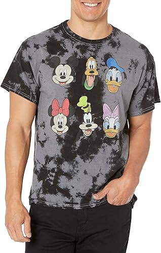 Disney Characters Always Trending Stack Young Men's Short Sleeve Tee Shirt, Blac