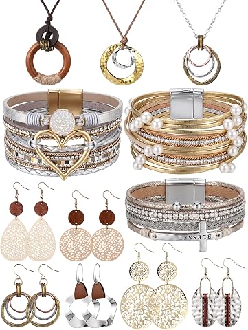 Tondiamo 12 Pcs Boho Jewelry Set for Women Western Jewelry Long Pendant