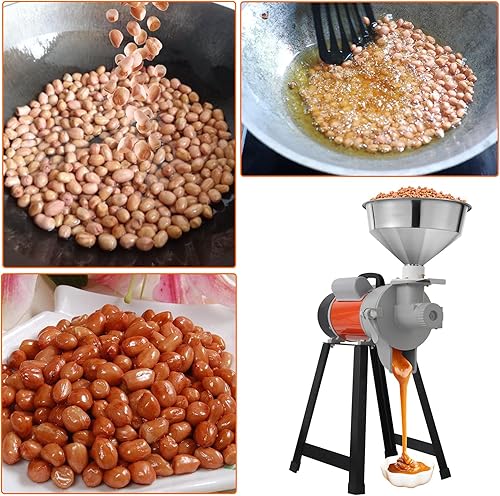 Miniatura 6 de ZXMOTO Máquina de mantequilla de maní húmeda, molinillo de grano de 2200 W, trituradora de alimentación, molinillo de salsa de sésamo para el