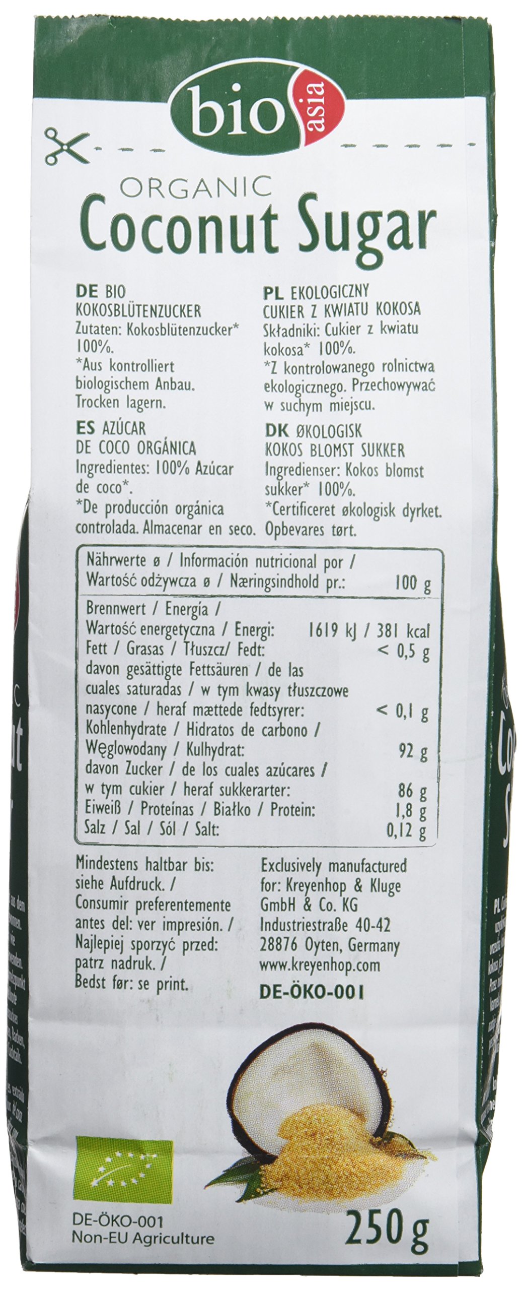 Bioasia Azúcar de Coco, Orgánica - 12 Frascos