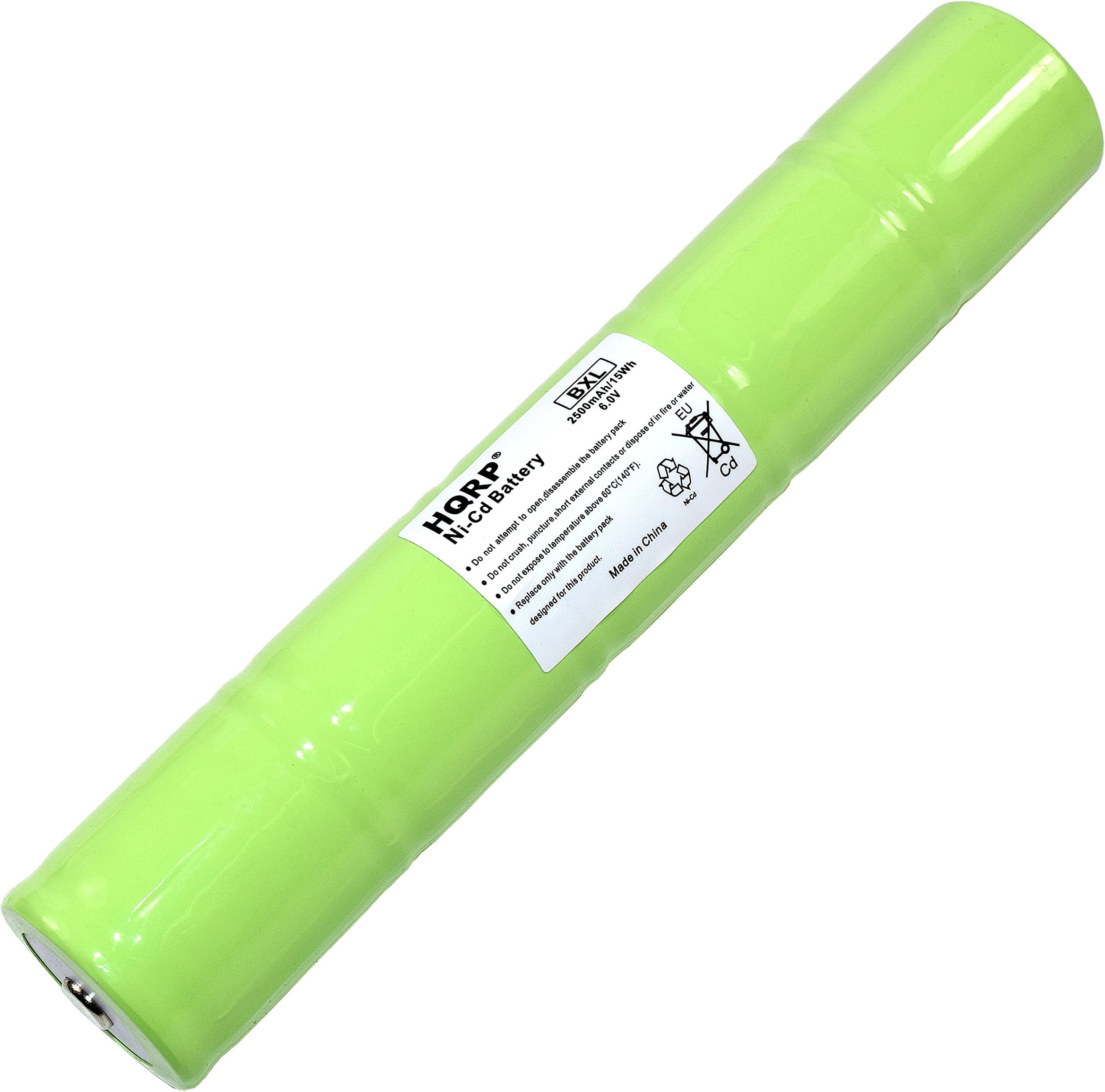 HQRP Ni-Cd 1/2D 6V 2500mAh Rechargeable Battery compatible with Maglite ARXX235 / ARXX075, Maglite 108-000-817, 108-817, 108-000-439, 108-439, Mag Charger LED Flashlight Batteries Pack