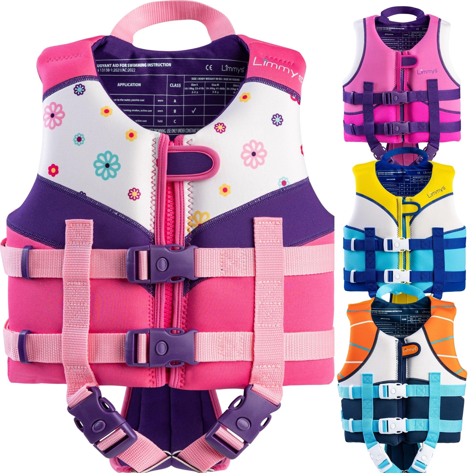 Limmys Gilet de Natation pour Enfants – Aide à la Flottaison avec Panneaux en Mousse Intégrés, Certifié CE, Design Primé et Approuvé par Les Parents, Double Fermeture avec Zip YKK, Néoprène Premium