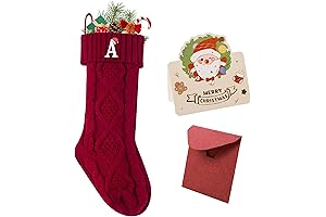 Personalized Christmas Stockings with Embossed Initials, 18-Inch