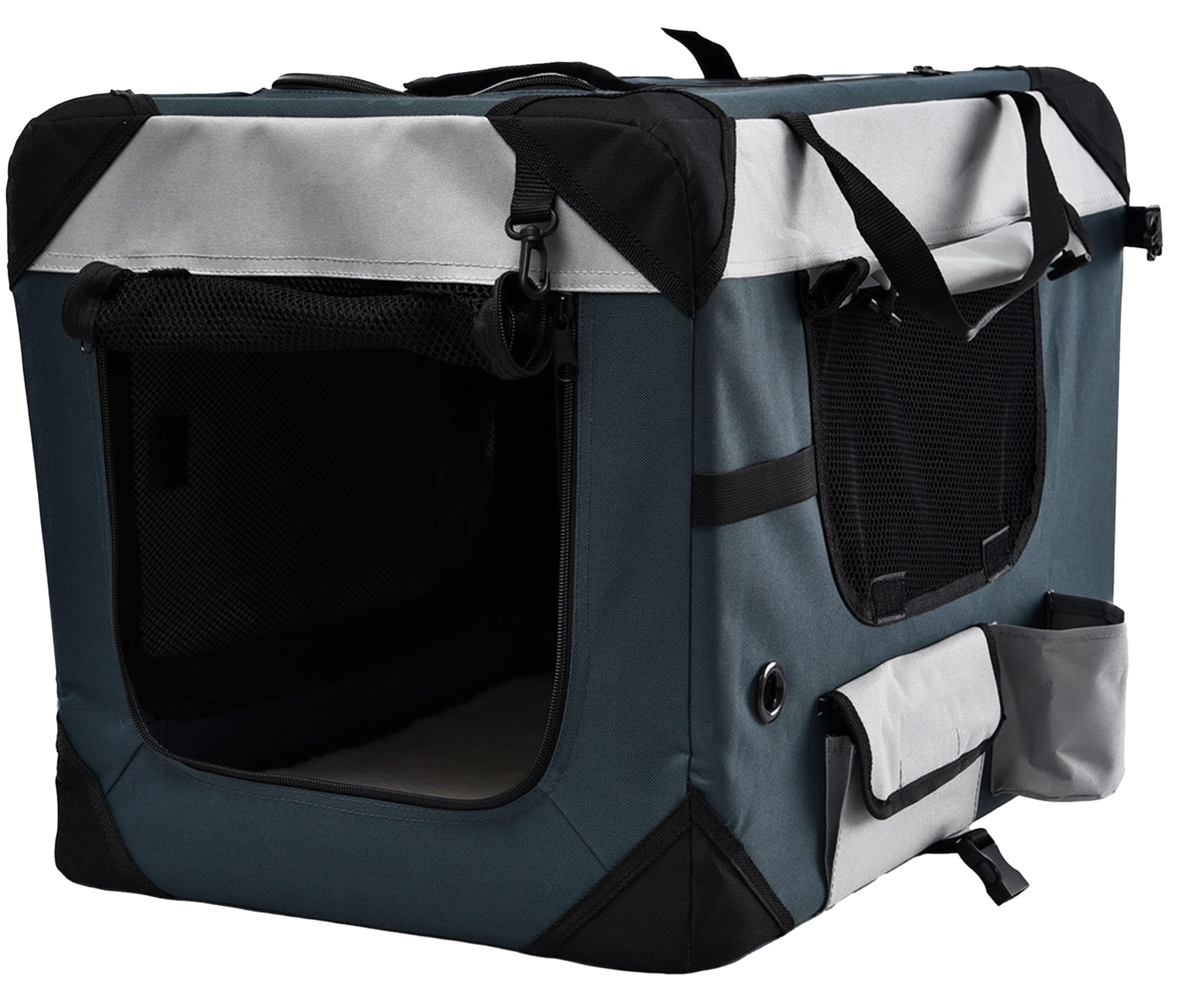 Dehner Lieblinge Transporttasche Brian für Hund oder Katze, ca. 76 x 51 x 48 cm, Polyester/Kuntstoff, grau