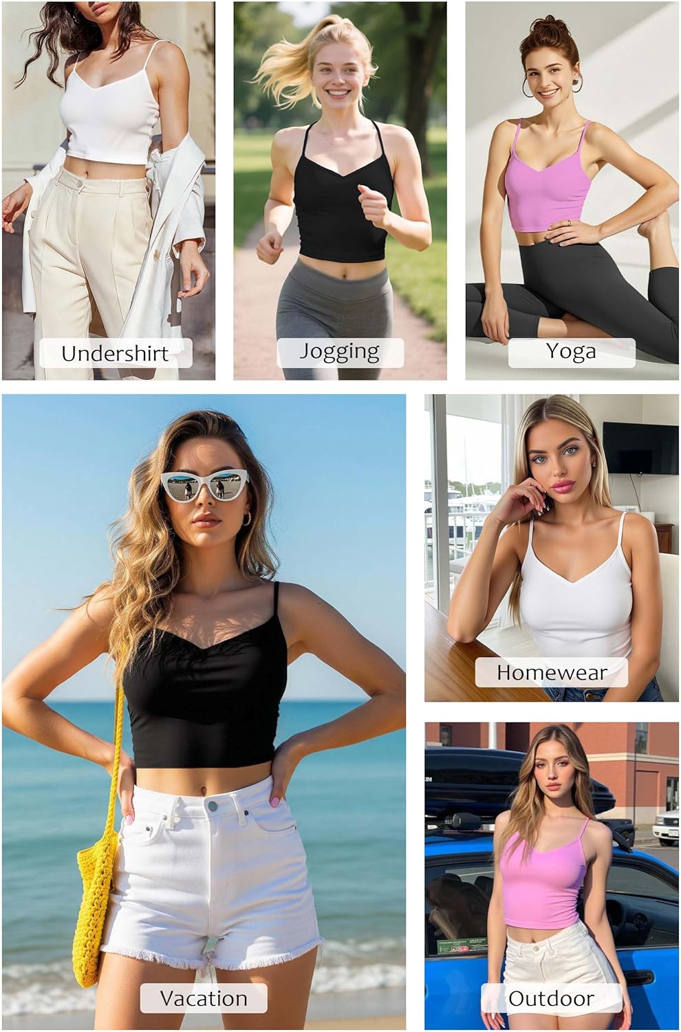 Multi-Pack Womens Camisole Soft Knit Casual Fitted Sleeveless Tank Top - Image 3