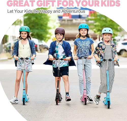 Miniatura 6 de Scooter eléctrico para niños de 6 a 12 años, luces LED coloridas, hasta 9.3 MPH y 7.5 millas, scooter eléctrico plegable de 150 W para niños con