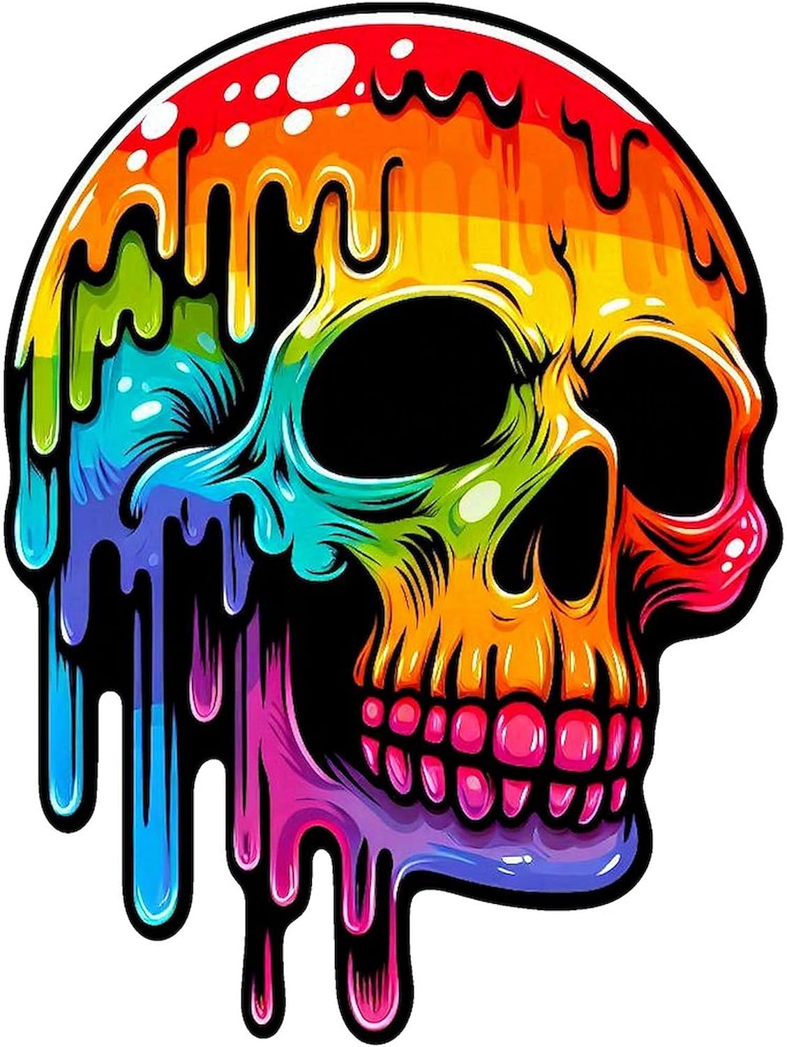 CafePress Vibrant Multicolor Skull 8.5" x 4.5" Zipper Cosmetic Pouch