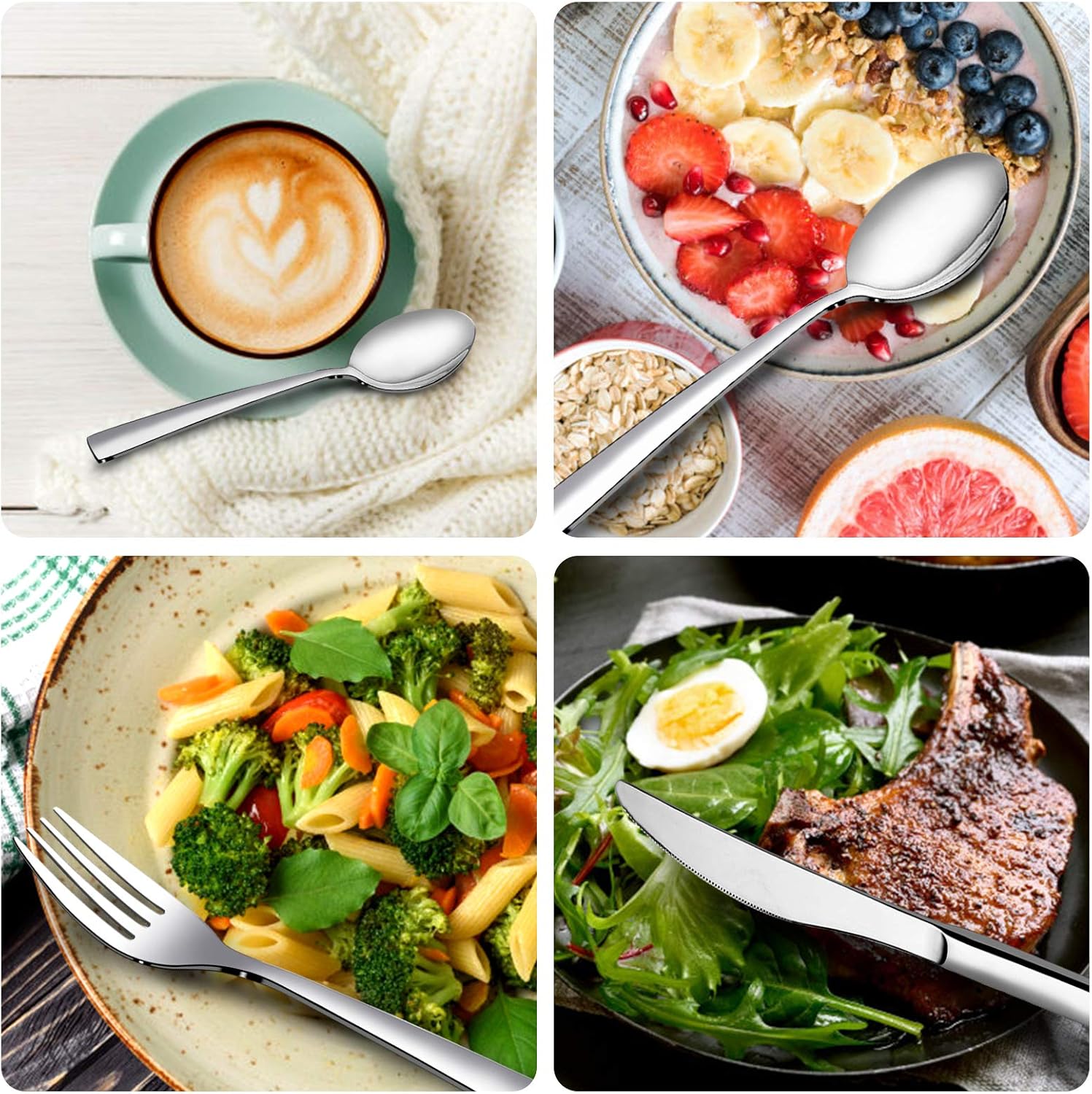 Flash Sale Silverware Set, HOBO 24-Piece Stainless Steel Flatware Silverware Set with Premium Gift box, Include Knife/Fork/Spoon/Teaspoon Service for 6, Mirror Finish, Smooth Edge New Arrivals Silverware Set, HOBO 24-Piece Stainless Steel Flatware Silverware Set with Premium Gift box, Include Knife/Fork/Spoon/Teaspoon Service for 6, Mirror Finish, Smooth Edge