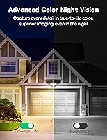Vista 7 de winees Cámara de reflector, cámara de seguridad para exteriores con cable 2K HD de doble objetivo, detección de movimiento panorámica de 180 grados