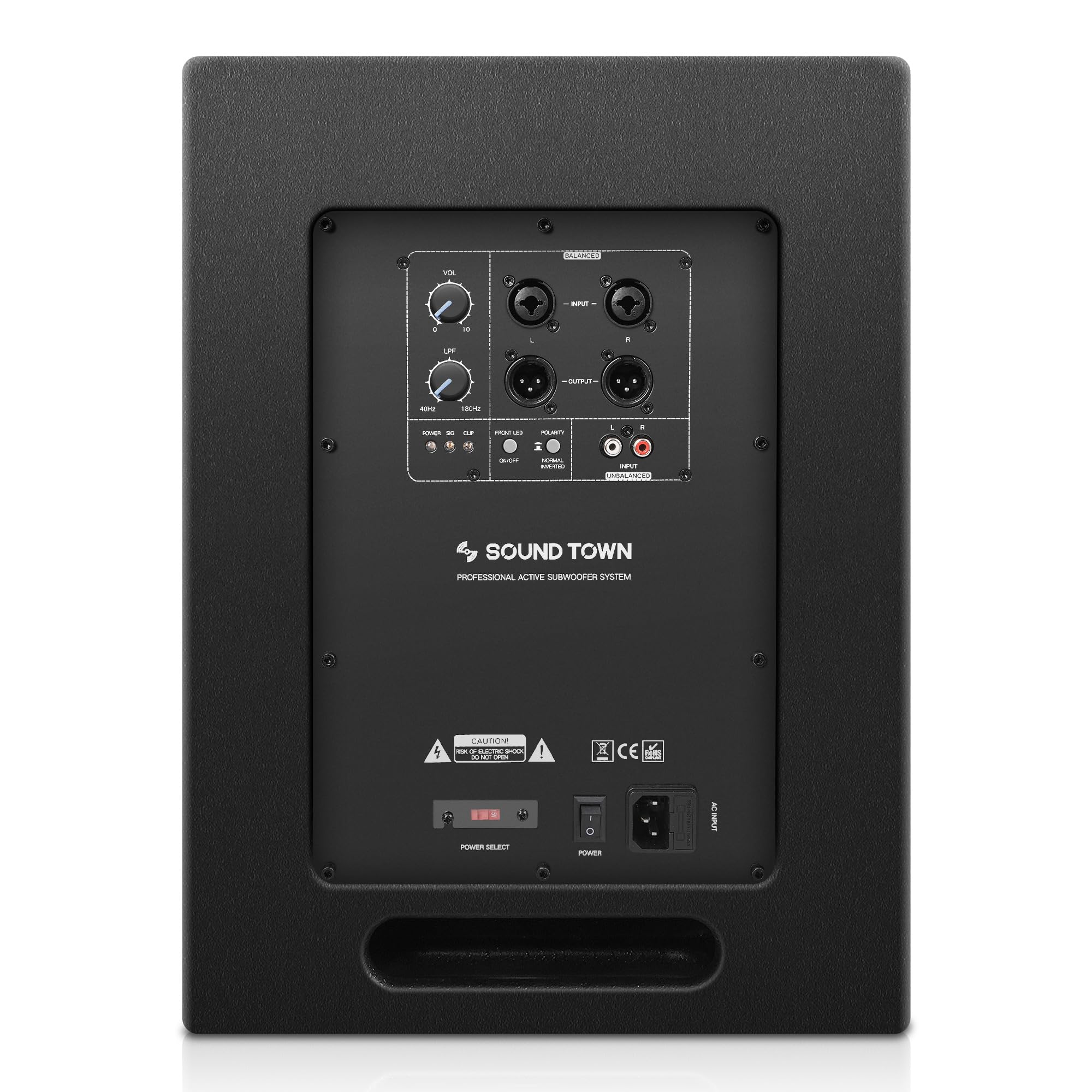 Sound Town Commercial Restaurant Audio Set with One 6-Zone 70V/100V Amplifier with Bluetooth, 12 x Weather-Resistant 6.5-Inch Surface-Mount Speakers, Two Dual 8-Inch Subwoofers, Black (P36X12T6B2S28)