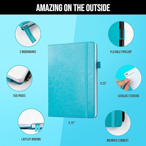 Miniatura 3 de Scribbles That Matter Cuaderno rayado para escribir, 150 páginas, papel grueso de 4.23 ozm con notas adhesivas, lazo para bolígrafo, banda elástica,