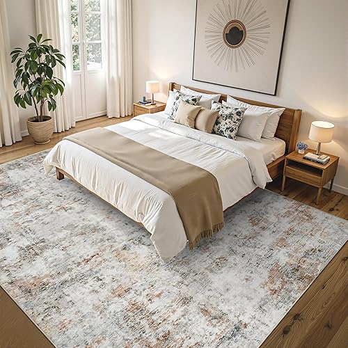 Miniatura 2 de Miukiki Alfombras de área de 8 x 10, moderno, abstracto, lavable para sala de estar, resistente a las manchas, no desprende pelo, con respaldo