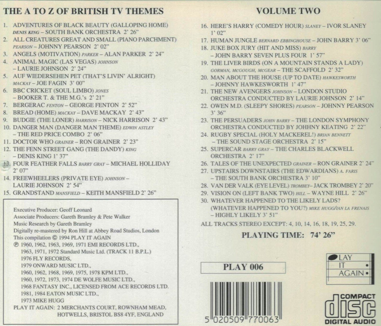 British TV Themes A-Z 2