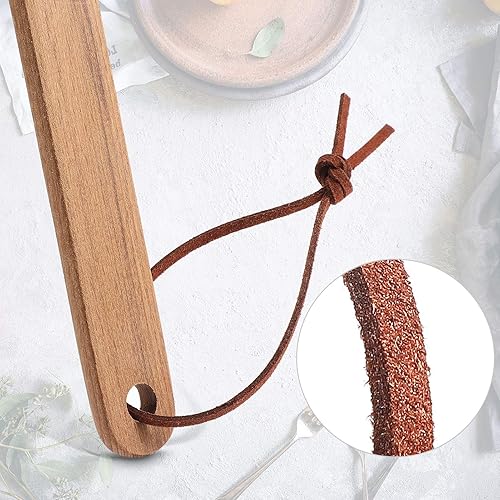 Miniatura 10 de YoungJoy Swat manual rústico de cuero resistente de 19 pulgadas con mango largo de madera (1 paquete, marrón)