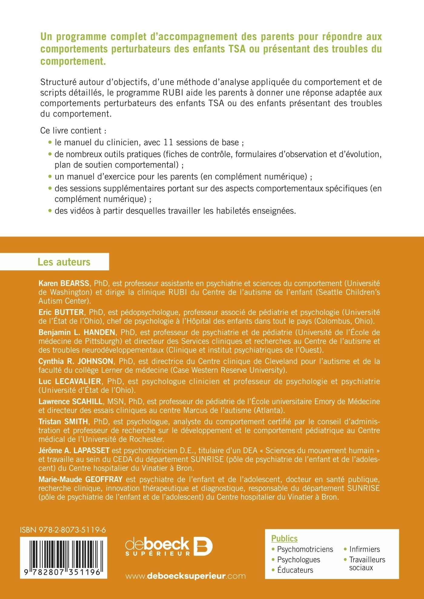Le programme RUBI pour gérer les comportements perturbateurs: Enfants TSA et troubles du comportement