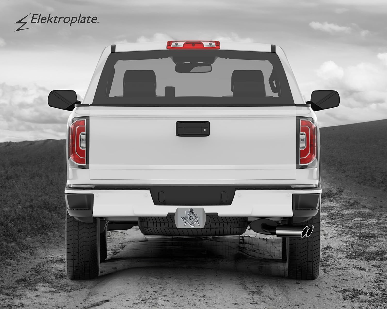 Elektroplate Texas Masonic Square and Compass All Metal Brushed Chrome Hitch Cover for Trucks and SUVs | Fits Standard 2" Trailer Hitch Receivers | Premium Weatherproof