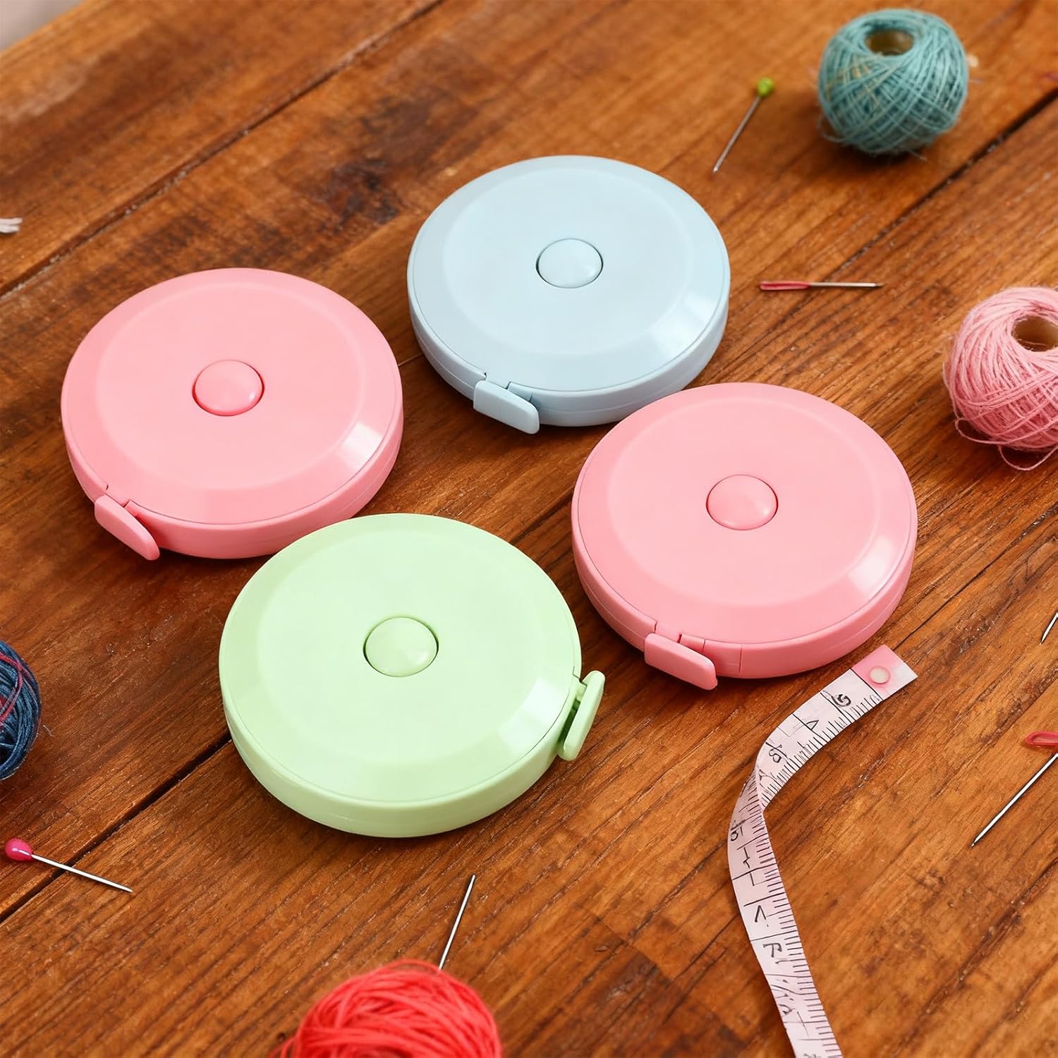 4 Pcs Mini Tape Measure—Retractable Measuring Tapes for Body Measurements,Fabric Sewing,Tailor,Cloth,150 cm/60 Inch