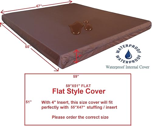 Miniatura 2 de Dogbed4less Paquete de 2 fundas de edredón internas impermeables con cremallera para perros jumbo grande de 55 x 47 x 4 pulgadas, almohadilla de