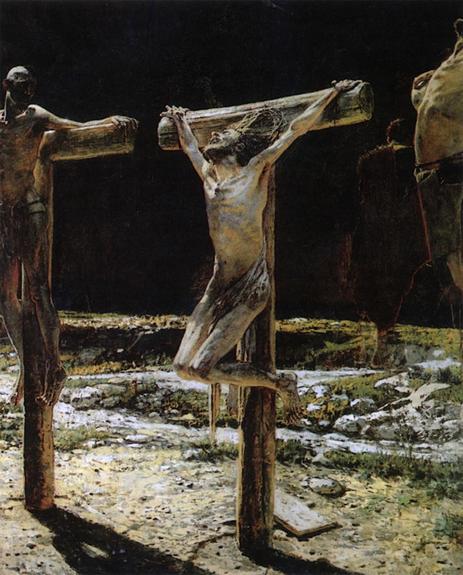 ARTXLXXBN Famous Print Painting Colorful Art Print the Crucifixion by Nikolai Ge Canvas Art Decorations for Home Decor 60x90cm