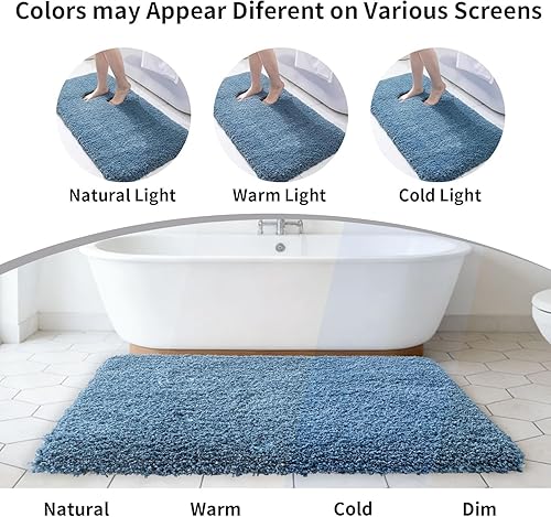 Miniatura 40 de Alfombra de inodoro blanca 22x24, antideslizante, esponjosa, alfombra de piso para baño en forma de U, lavable, alfombra de contorno para inodoro