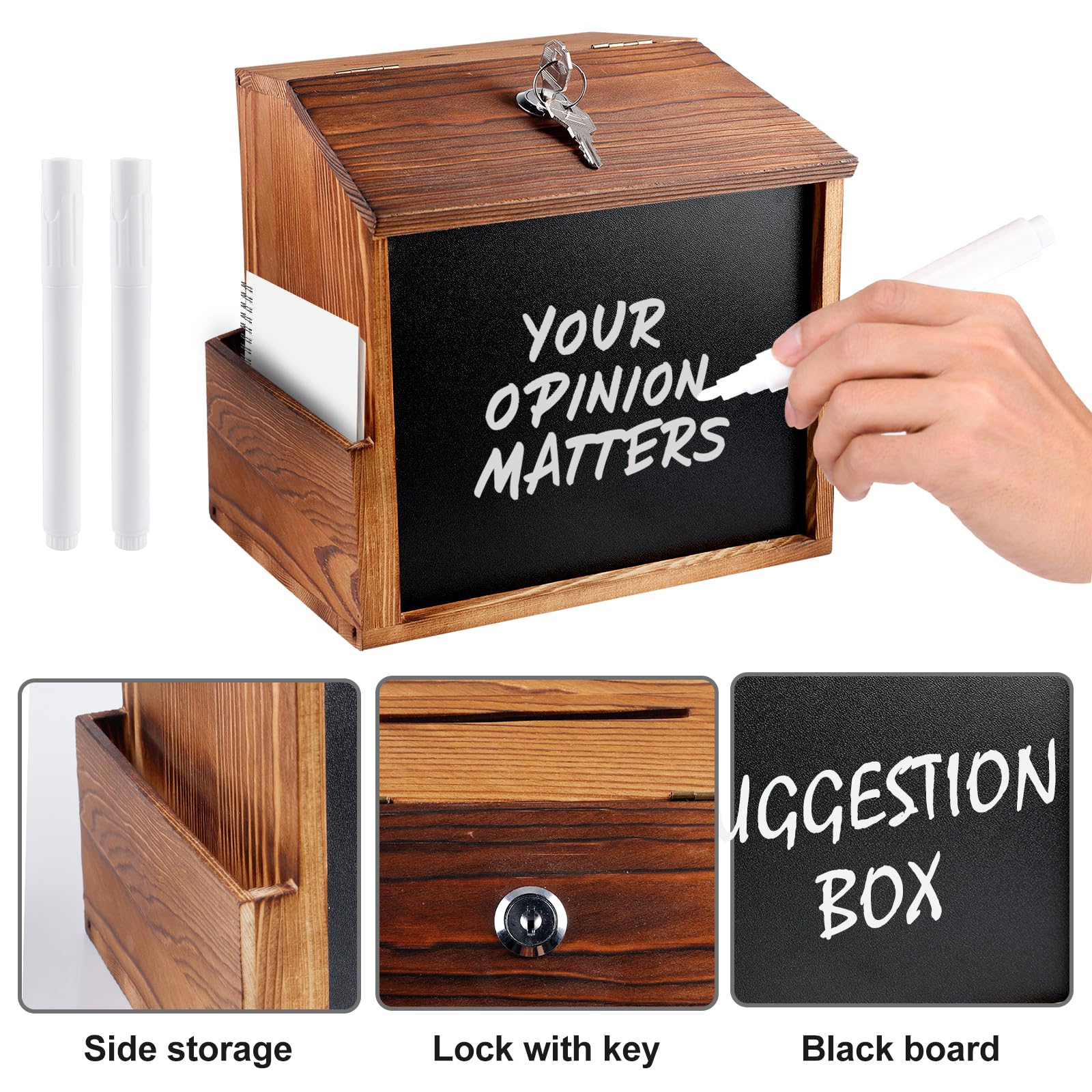 Boîte à Propositions En Bois, Boîte à Dons, Verrouillable, Boîte à