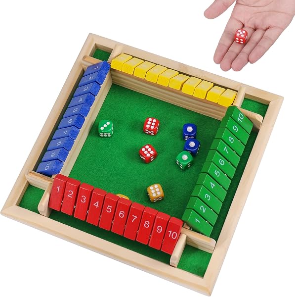 Shut the Box Game 4 Player Premium Wooden Board Game