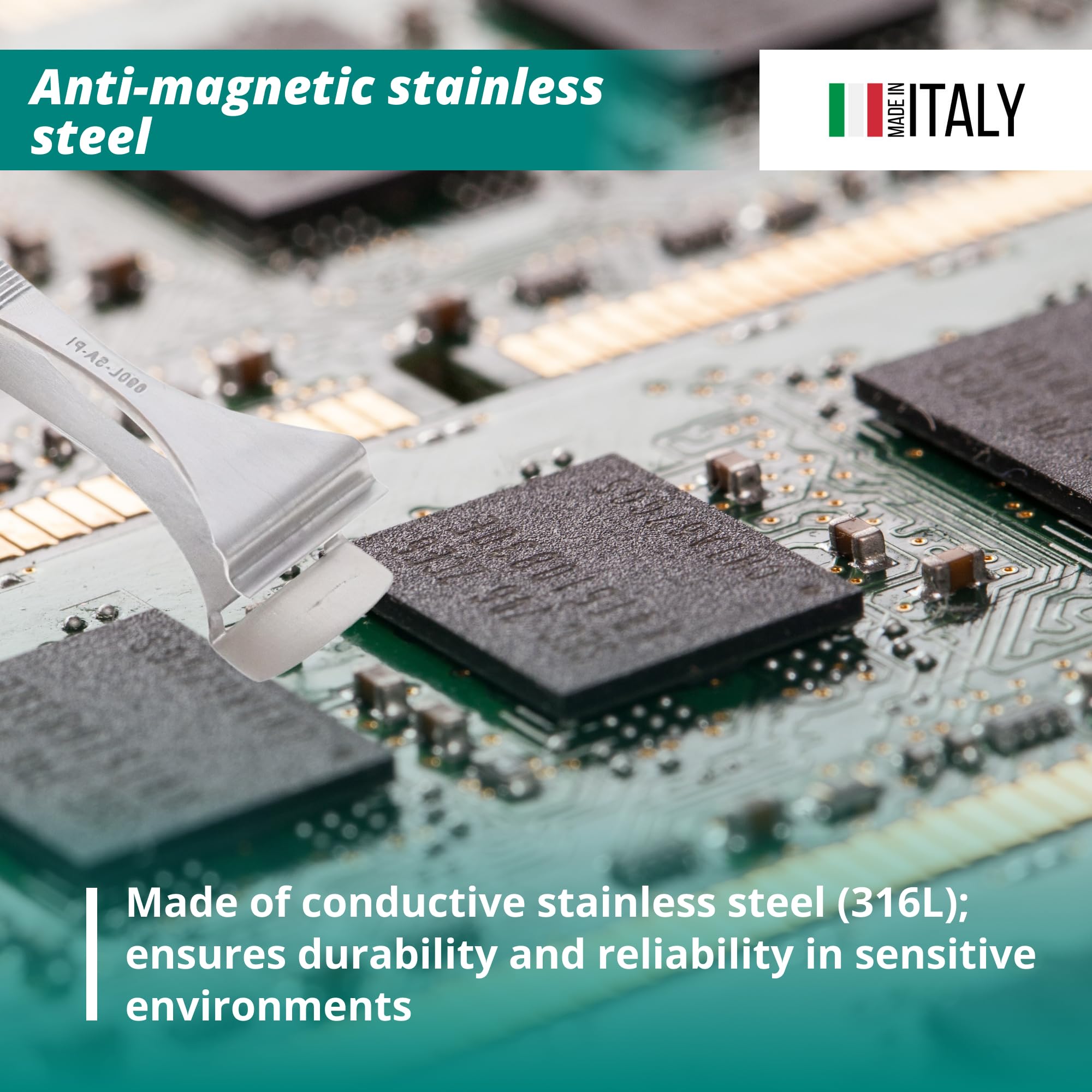 Excelta 690L-SA-PI - Pinzette per cialde da 15,2 cm, punta a cialda a due stelle, anti-mag. SS, altezza 0,15 cm, larghezza 0,78", lunghezza 12,7 cm