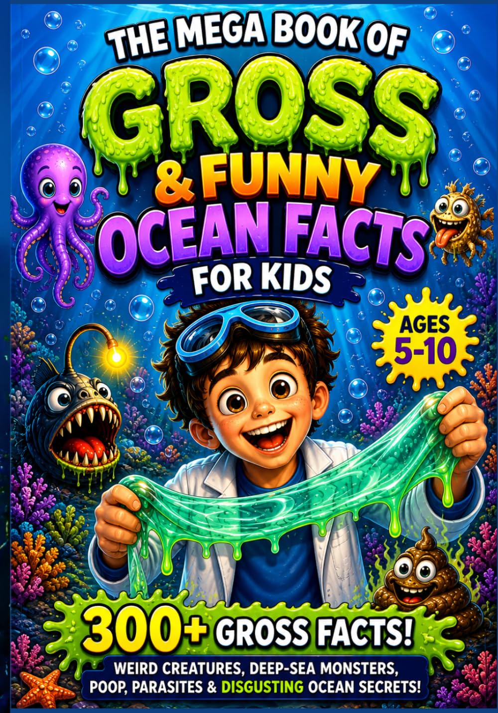 The Mega Book Of Gross & Funny Ocean Facts For Kids: 300+ Weird, Wild & Totally Disgusting Ocean Facts About Sharks, Poop, Parasites, Deep Sea ... Mega Book of Gross & Funny Facts Collection)