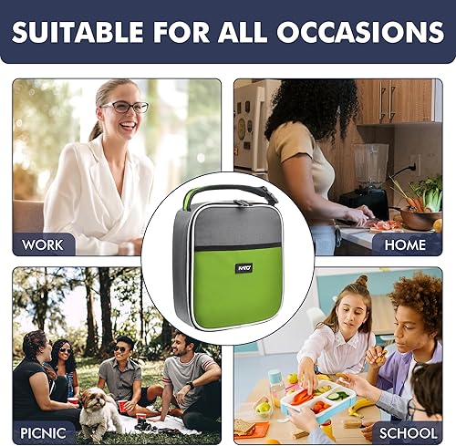 Miniatura 55 de Lonchera pequeña con aislamiento para hombres y mujeres, a prueba de salpicaduras, portátil, reutilizable, lonchera térmica, bolsa refrigerante