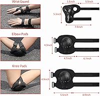 Vista 3 de Juego de casco para niños con rodilleras, coderas y muñequeras, casco ajustable para niños pequeños y jóvenes, juego de equipo de protección