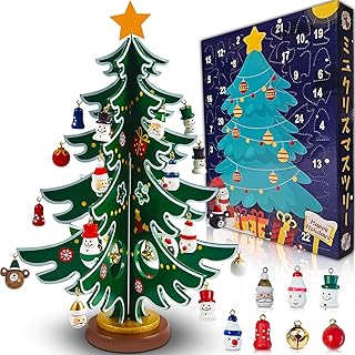 【クリスマスをカウントダウン】 アドベントカレンダー 2025 クリスマスツリー 卓上 ミニ 木製 クリスマスプレゼント クリスマス 飾り オーナメント 置物 飾り付け デコレーション 装飾 Advent Calendar 2025 クリスマスギフト