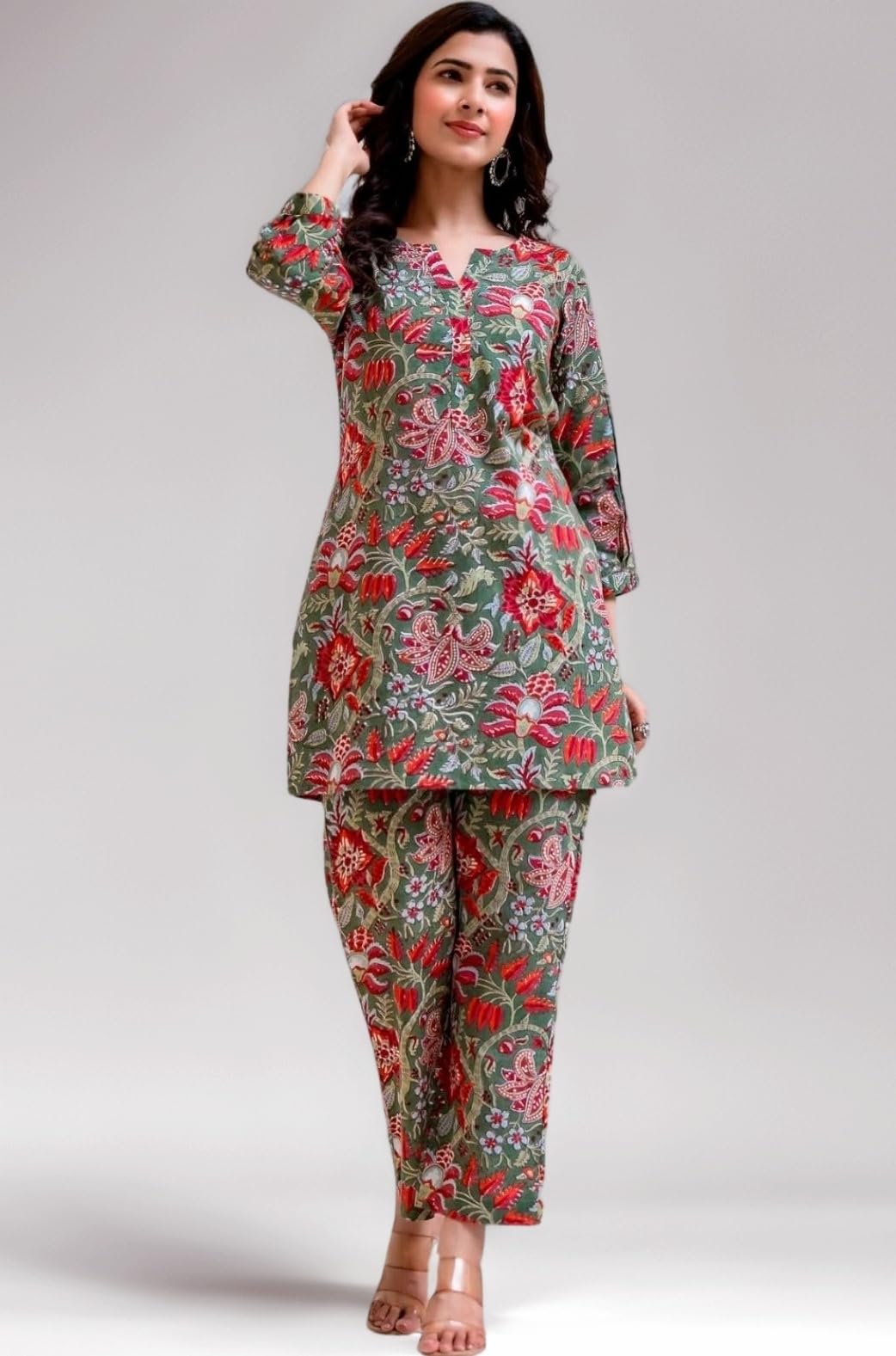 Co-ord Set For Women Stylish | Kurta Sets for Woman | Kurtis | Short Kurti For Women Latest | Dress For Woman | 3/4 Sleeve Ethnic Co Ord Set