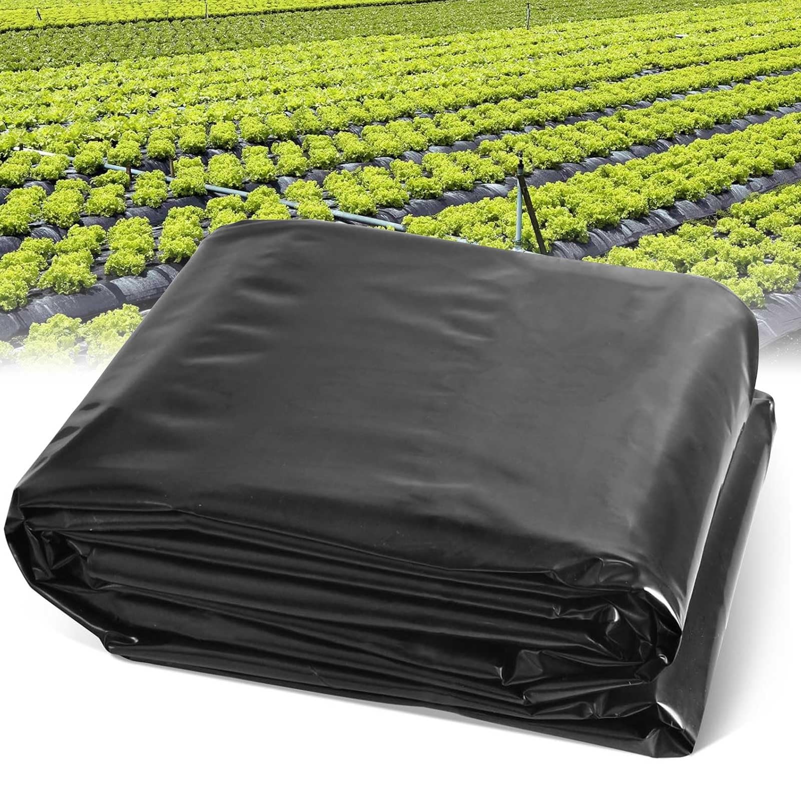 Pond Liner 1x6m 2x3m 4x7m 5x8m 8x10m 10x12m, HDPE Rubber Liner, Flexible & Durable Tarpaulin Sealing Film Pond Membrane for Garden Grow, Artificial Lake, Gardening Insulation(6x8m(19.7x26.2ft))