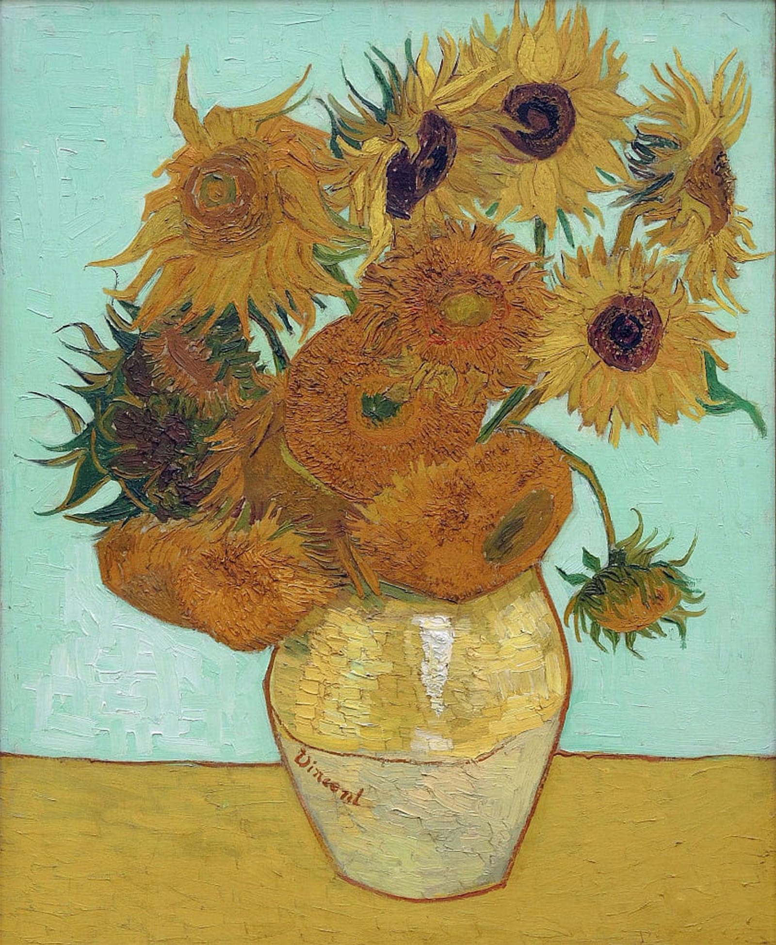 POSTERIIk Vintage Classic Picture Landscape Artwork Sunflowers by Vincent Gogh Van Portrait Canvas Painting for Office Home Decor 60x90cm
