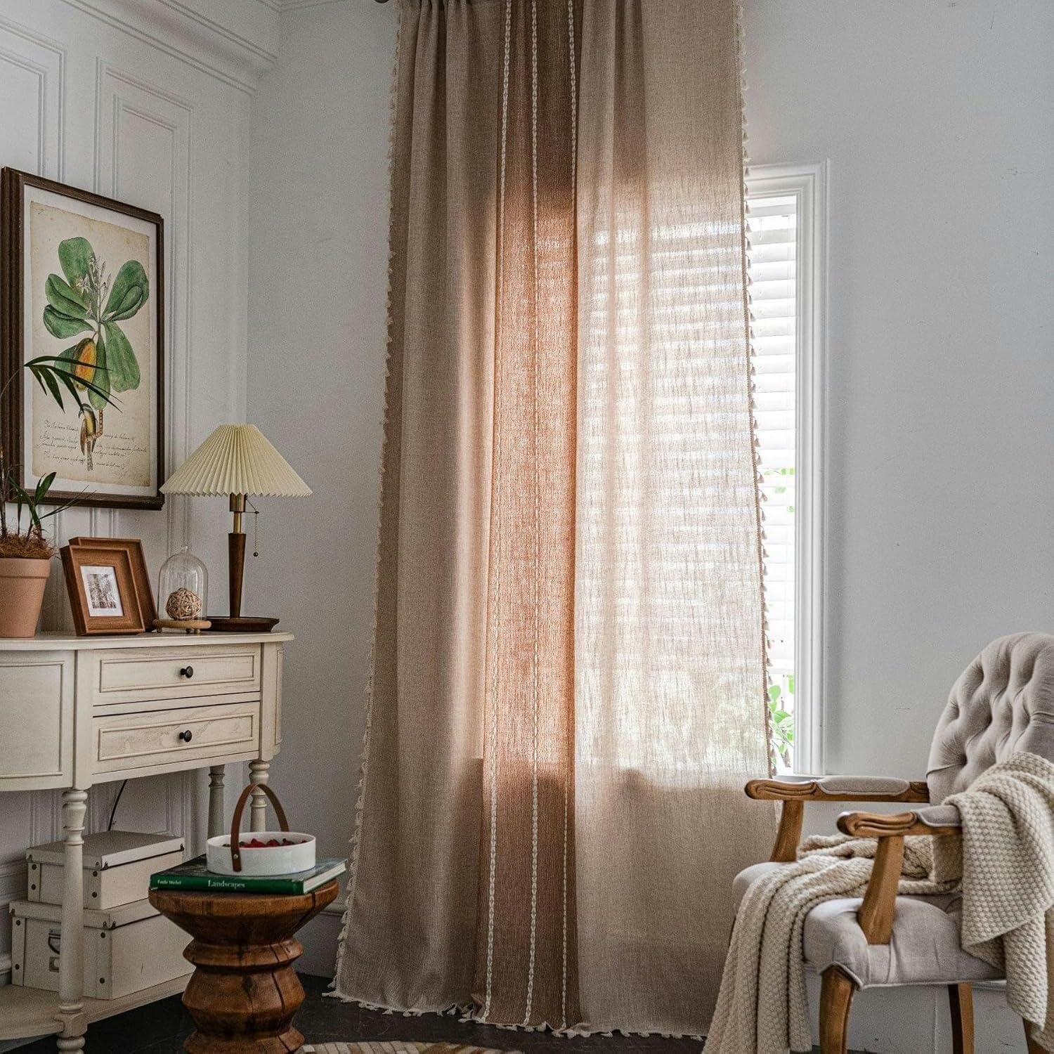 Rideaux rétro en coton et lin pour protéger votre vie privée