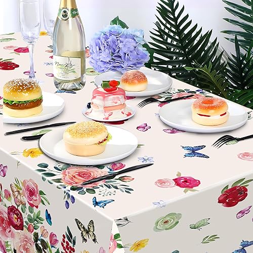 Miniatura 246 de CC HOME 1 pieza de mantel de plástico para fiesta de los 90 de 54 x 87 pulgadas de largo, mantel vintage retro de los 90 de hip hop, tema de 1990