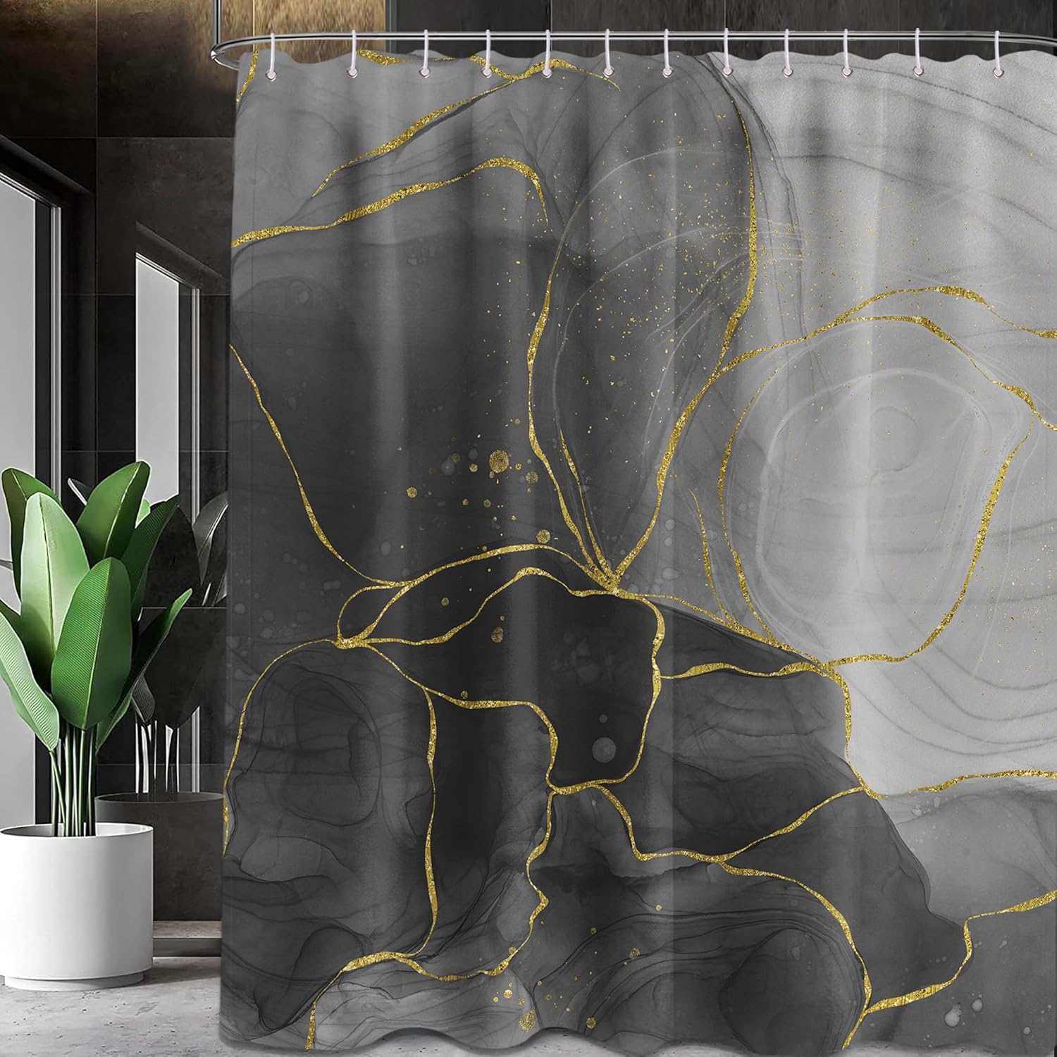 Elephant Shower Curtain, African Wild Animal Shower Curtains for Bathroom Decor Africa Safari Sunset Ocean Bath Curtain Set, Waterproof Fabric with Hooks (70''W x 72''L)