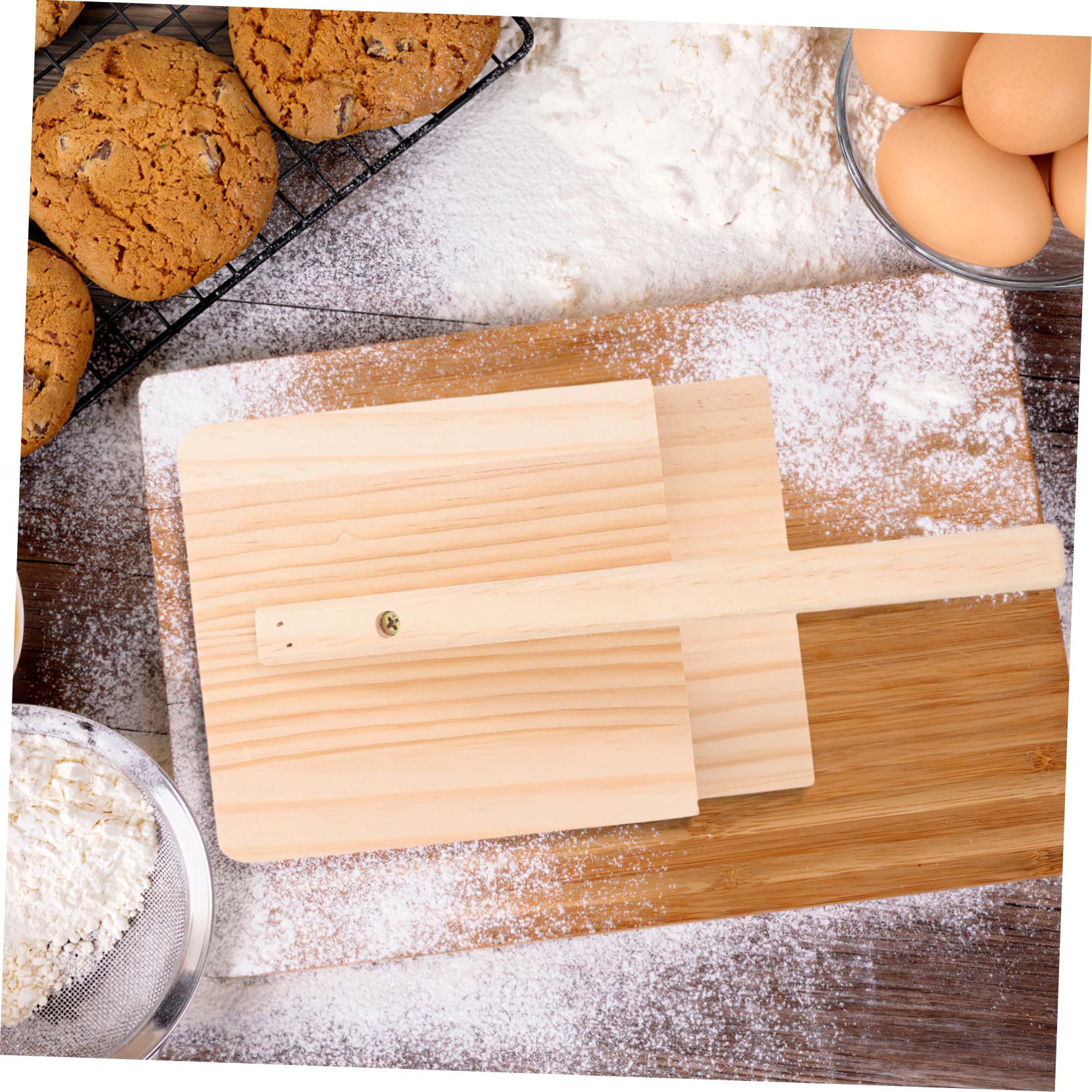 Moule à Raviolis en Bois et Acier Inoxydable, Presse-pâte | Fabriquer des Wrappers de Raviolis, Facile à Utiliser, Ustensile la Cuisine Bois, Outil de Pressage Pâte