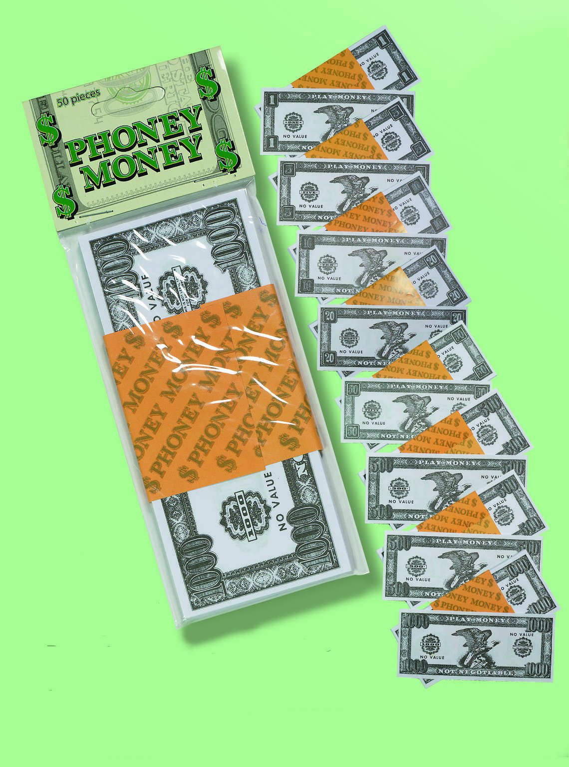 Forum Novelties Phoney Play Money $5 Bills (50-Pack)