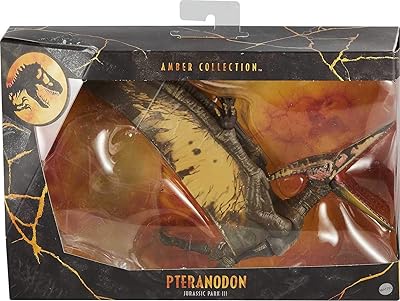 Jurassic World Toys Amber Collection Pteranodon 6-in Dinosaur Action Figure, Movie-Authentic Detail, Movable Joints & Figure Display Stand, Collectible Gift 8 Years & Up