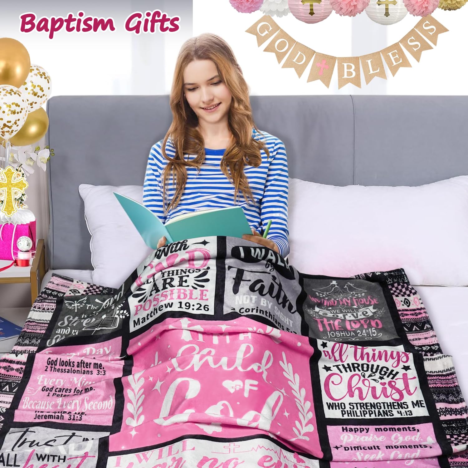 Coperta Morbida Con Gesù - Cristiana E Ispiratrice - In Flanella Per Battesimo E Cresima - Regalo Religioso - 4