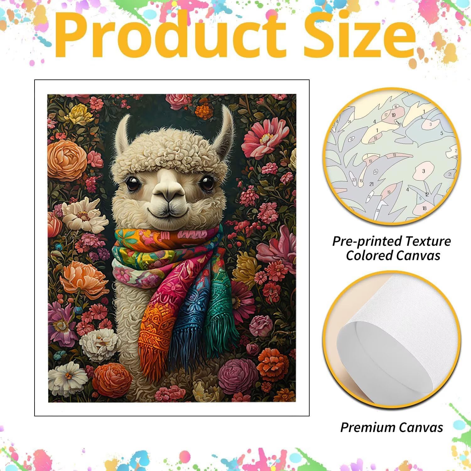 WEISHIWE Alpaga Peinture Numero Adulte Kits, 80x100cm m-1042