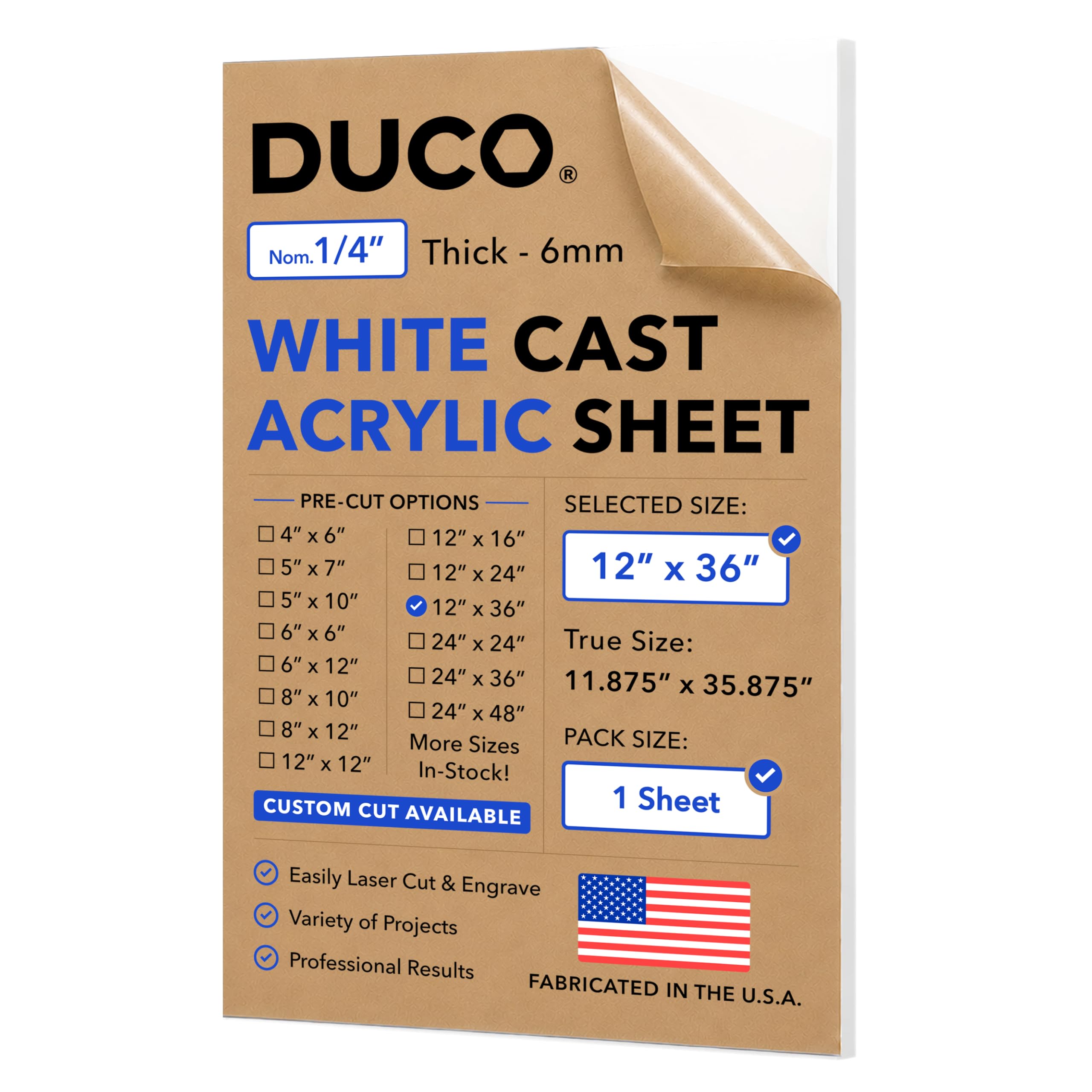 Clear Acrylic Sheet - 12"x12" Plexiglass -21