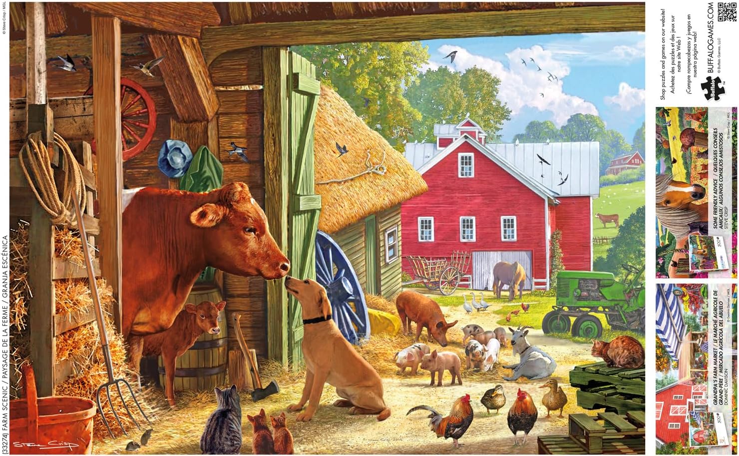 Buffalo Games - Country Life - Farm Scenic - 500 Piece Jigsaw Puzzle for Adults - Challenging Puzzle Perfect for Game Nights - Finished Size is 21.25 x 15.00