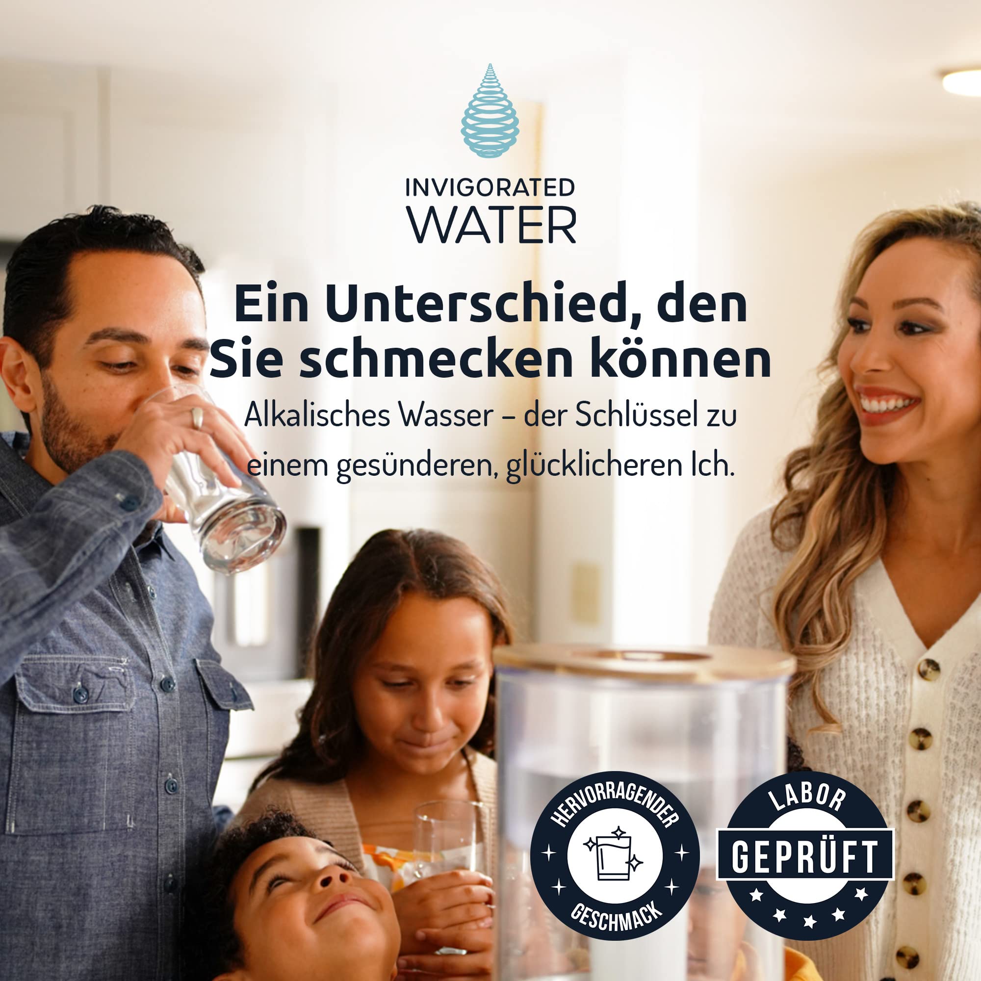 PH001 Filterkartusche für natürlich gereinigtes, basisches, ionisiertes Trinkwasser - Ersatzfilter für pH RECHARGE, pH RESTORE & pH REFRESH - Trinkwasseraufbereitung - für 360 l Wasser - 3er-Pack