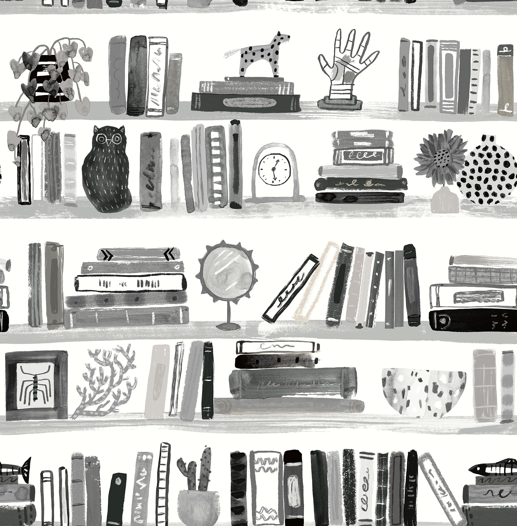 Papier peint autocollant noir Wallpops NUS4537 NUWALL 2022 Shelf Stories pour salon